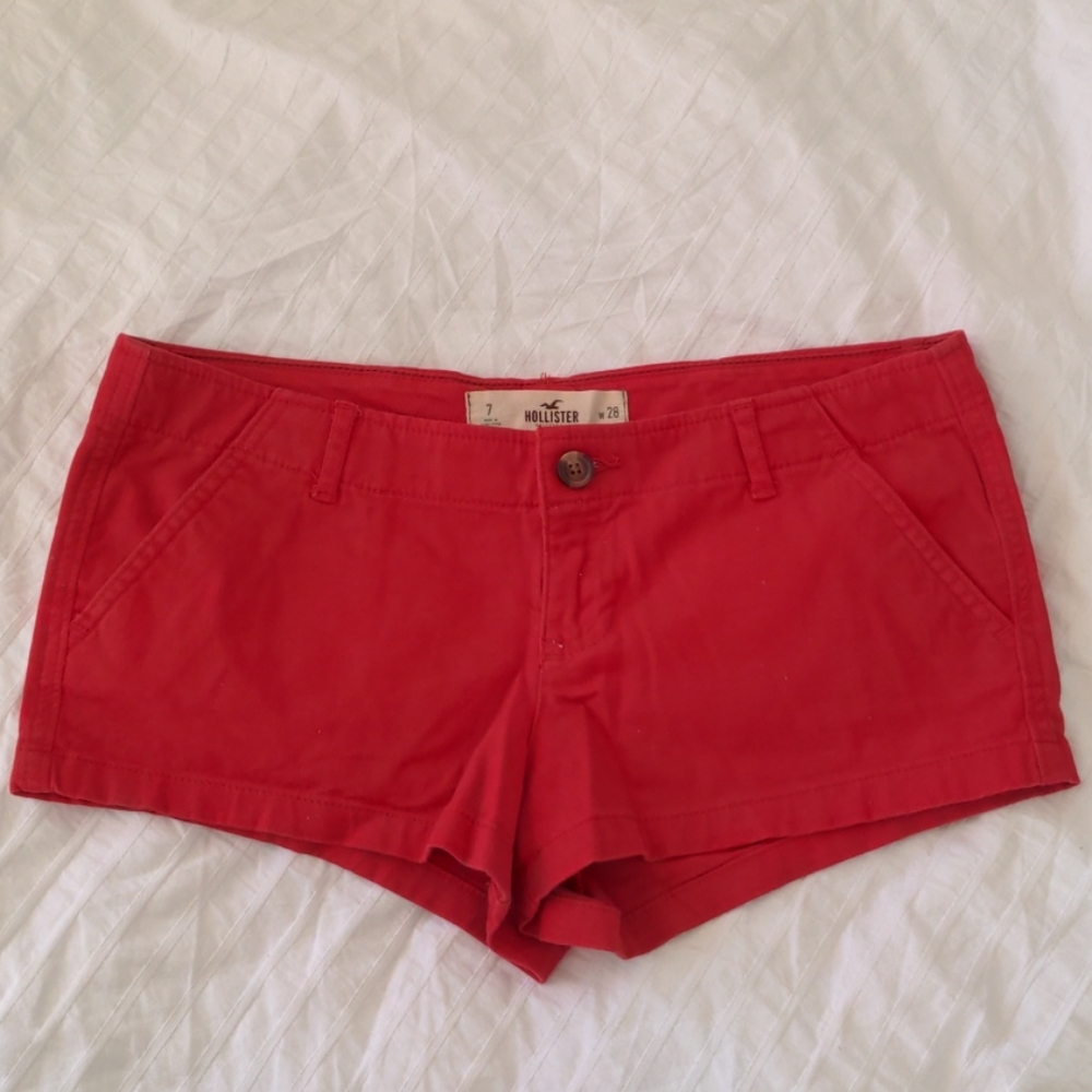 Pre-Owned Hollister RED Twill Shorts SZ 7